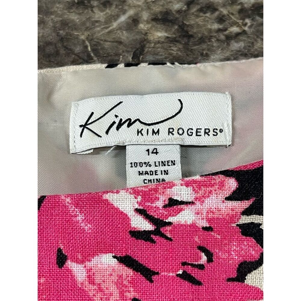 Kim Rogers Women's Size 14 Pink Floral Sleeveless Midi Dress Casual sku140 - Picture 5 of 10